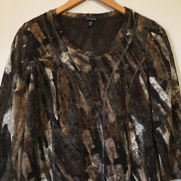 Vintage Conrad C Collection Retro Floral Lace + Mesh Top - Picture 3 of 16